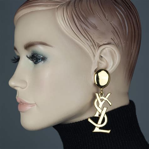 ysl ohrringe samantha jones|Vintage YVES SAINT LAURENT Ysl Iconic Logo Drop Earrings.